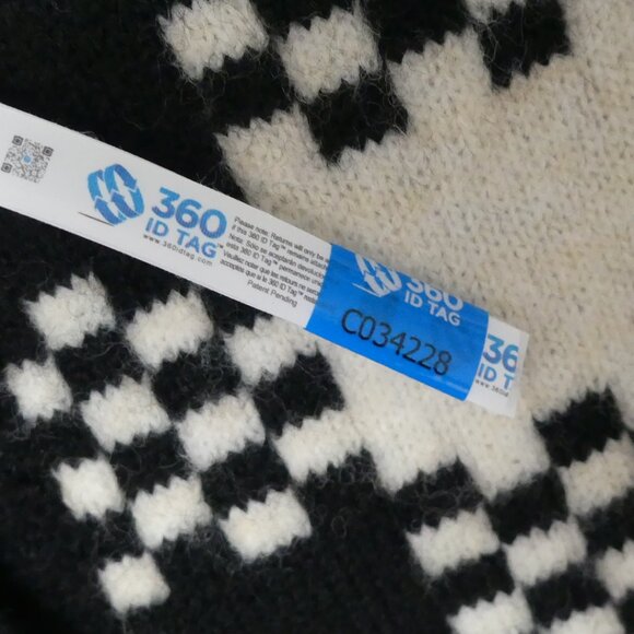 COTE Black White Button Down Camilla Cardigan Check Knit Sweater USA Size Small - Picture 10 of 11
